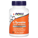 NOW Foods - L-Tyrosine Extra Fort 750 mg, 90 Gélules Végétariennes